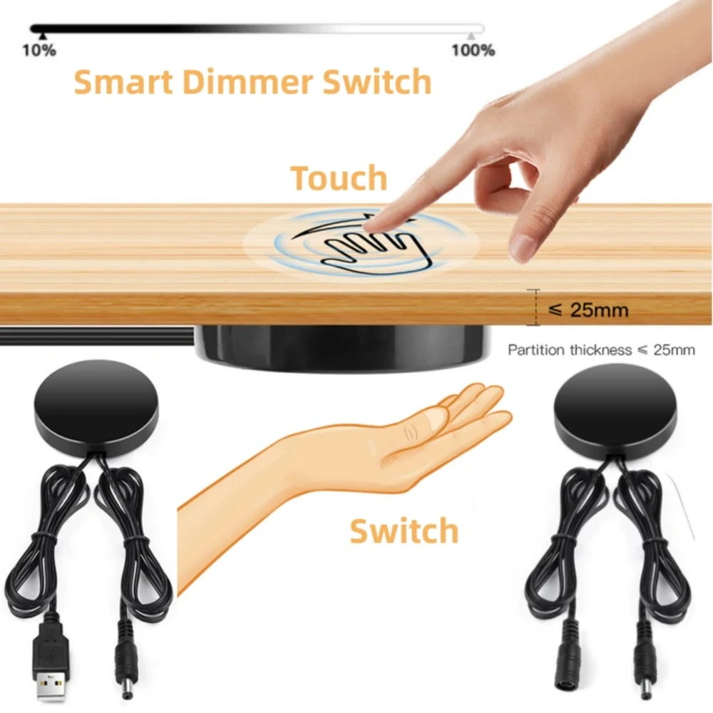 Penetrable 25mm Wood Panel Touch Sensor LED Strip Light Touch Switch Hand Sweep Motion Sensor Hidden for Wood Furniture Lighting