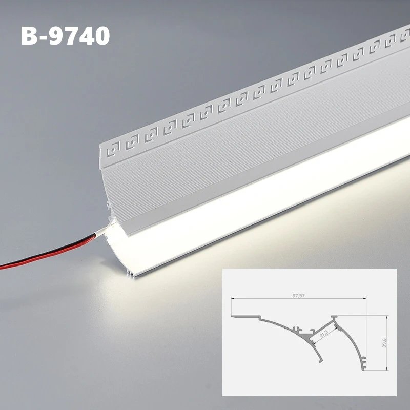 Free Ceiling LED Aluminum Profile Invisible Frameless Gypsum Channel Top Corner Line Lamp Waistline Wall Washer Backlight Light