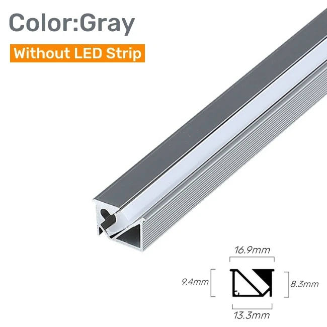 1-10pcs 45° Backlight LED Aluminum Profile Bar Light Channel Silicone Diffuser Cover For 5050 2835 Rigid Strip Light Accessories
