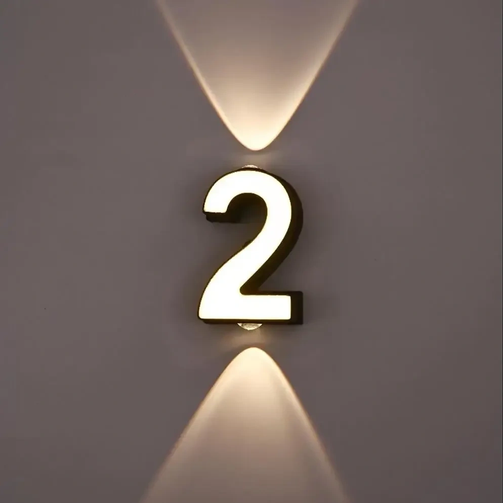 AC85-265V 7W LED Wall Lamp Digit Number Indoor&Outdoor IP65 Waterproof Modern Minimalism Style Aluminum Porch Garden Lights