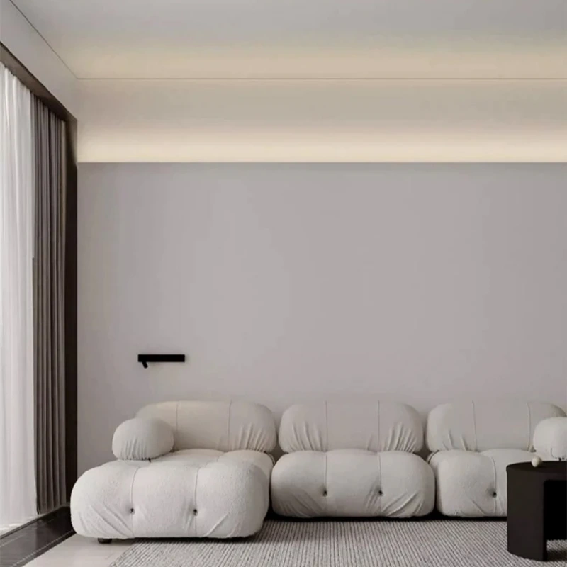 Free Ceiling LED Aluminum Profile Invisible Frameless Gypsum Channel Top Corner Line Lamp Waistline Wall Washer Backlight Light