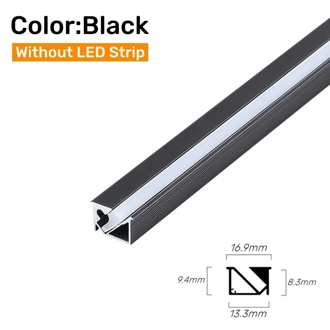 1-10pcs 45° Backlight LED Aluminum Profile Bar Light Channel Silicone Diffuser Cover For 5050 2835 Rigid Strip Light Accessories