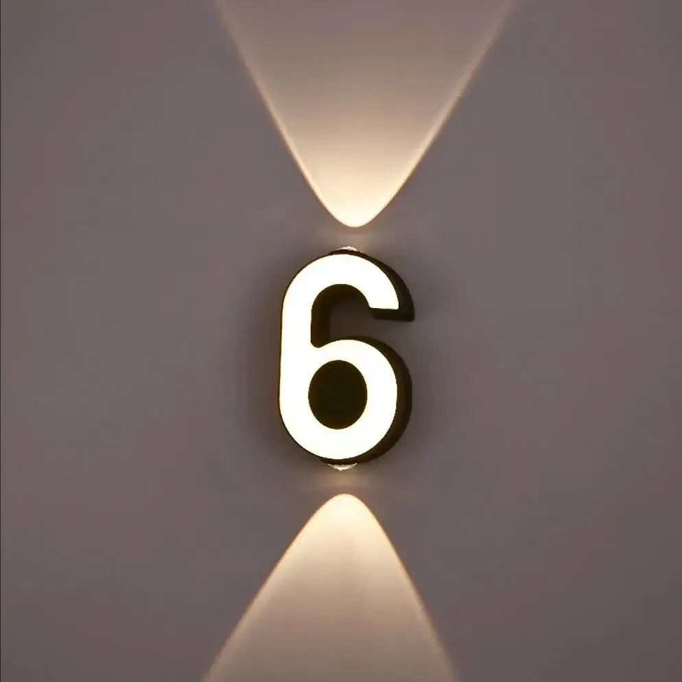 AC85-265V 7W LED Wall Lamp Digit Number Indoor&Outdoor IP65 Waterproof Modern Minimalism Style Aluminum Porch Garden Lights