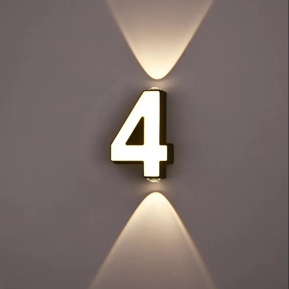 AC85-265V 7W LED Wall Lamp Digit Number Indoor&Outdoor IP65 Waterproof Modern Minimalism Style Aluminum Porch Garden Lights