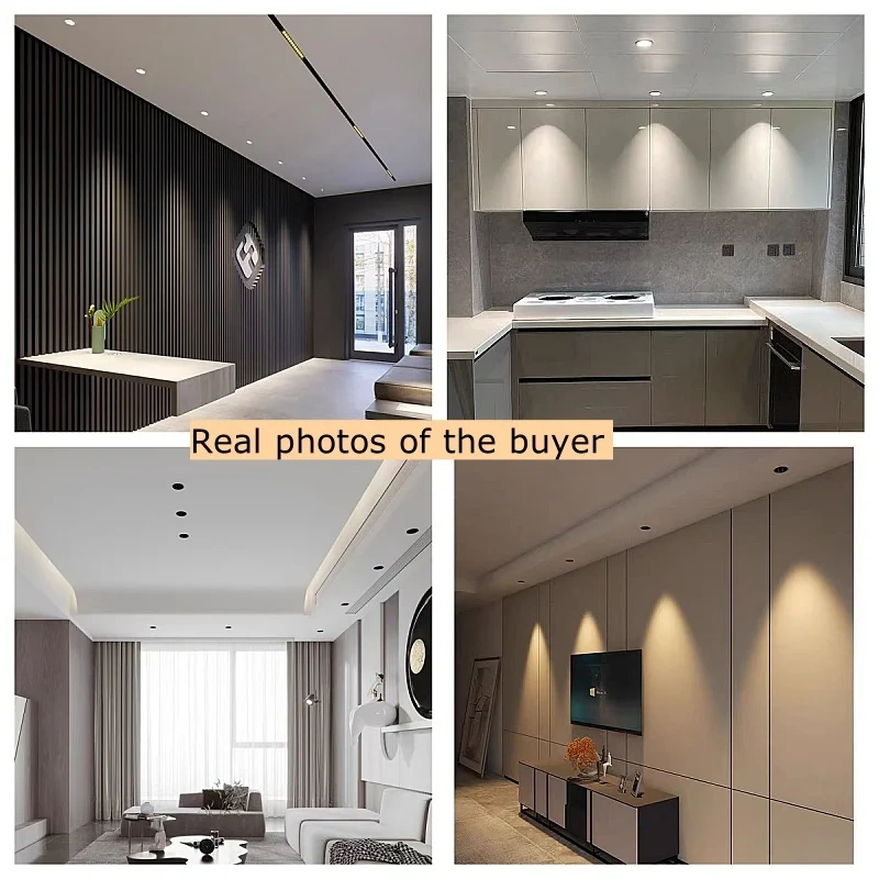 Narrow Border Adjustable Dimmable Embedded LED Spotlight AC110-220V Anti Glare 5W7W12W15W20W30W Ceiling Downlight Home commercia