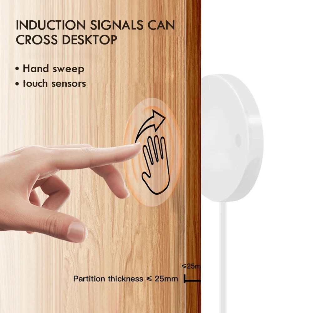Penetrable 25mm Wood Panel Touch Sensor LED Strip Light Touch Switch Hand Sweep Motion Sensor Hidden for Wood Furniture Lighting