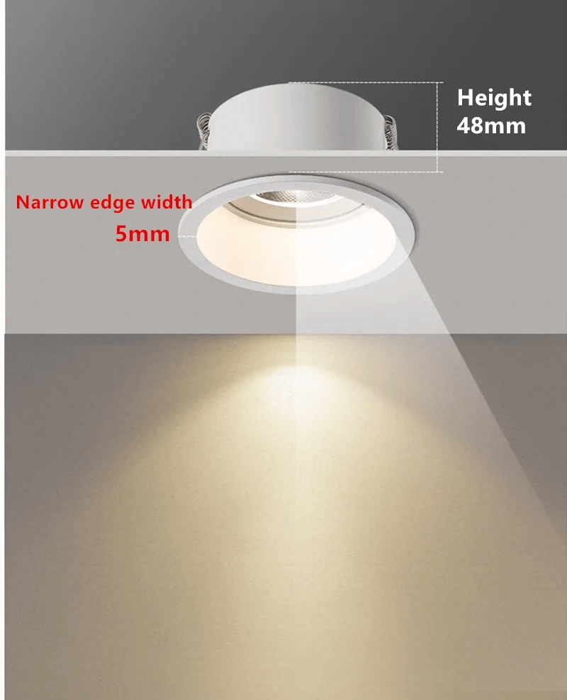 CRI 96 Recessed LED Downlight OSRAM Chip Anti Glare 7W9W12W15W18W20W24W Dimmable COB Ceiling Lamp Spot Lights AC90-260V For Home
