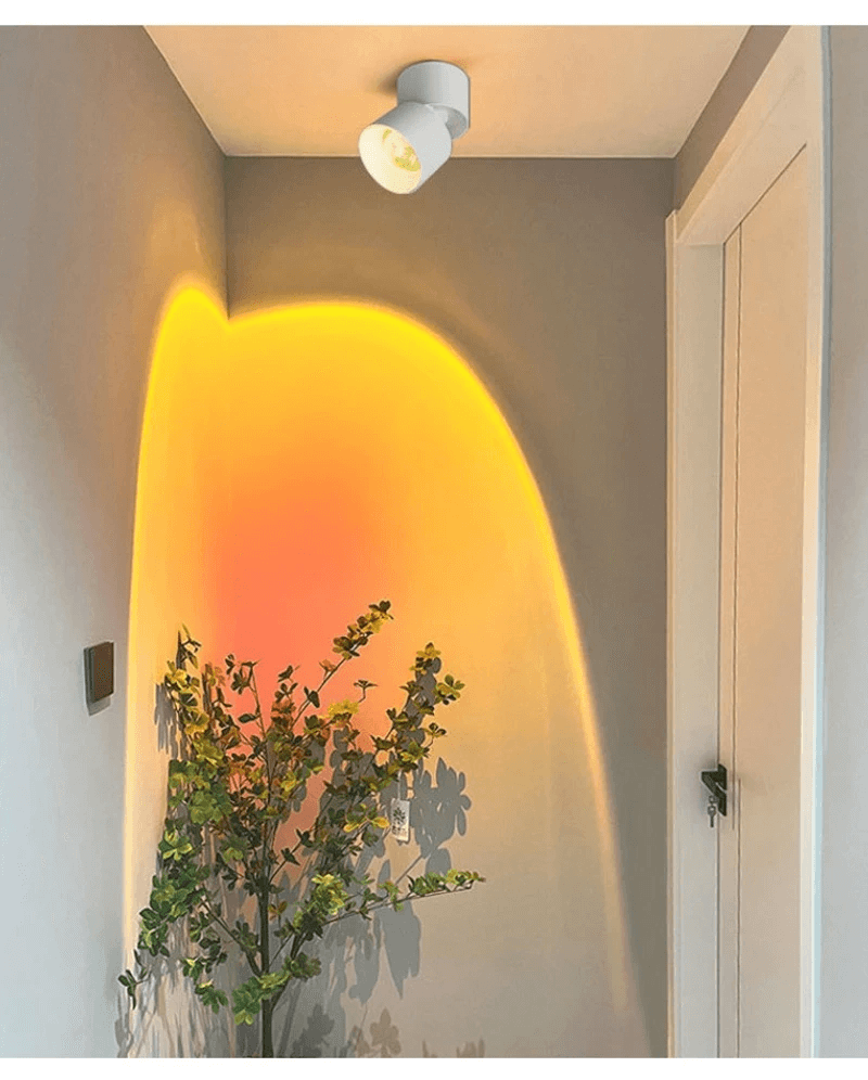 Sunset Spotlight Wall Washer Foldable 350°Rotating Living Room Entrance 220V Shapes of hills Sunset Lighting Ambience Lamps