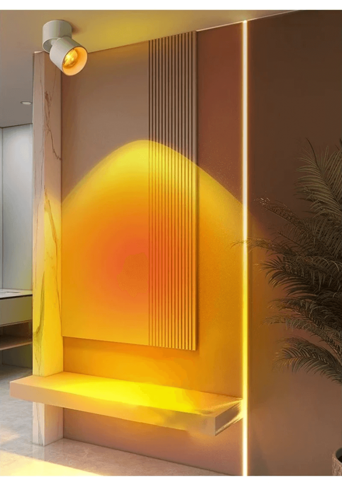Sunset Spotlight Wall Washer Foldable 350°Rotating Living Room Entrance 220V Shapes of hills Sunset Lighting Ambience Lamps