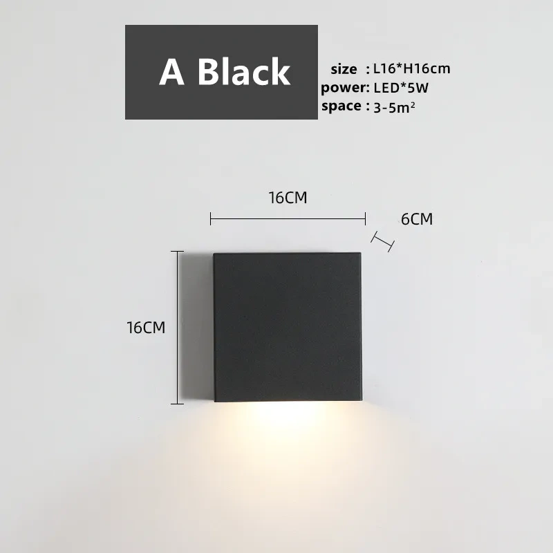 Vintage wall lamp Simple Designer Long Strip square lamp Living Room Background Wall Deco Light Hotel Corridor black wall light