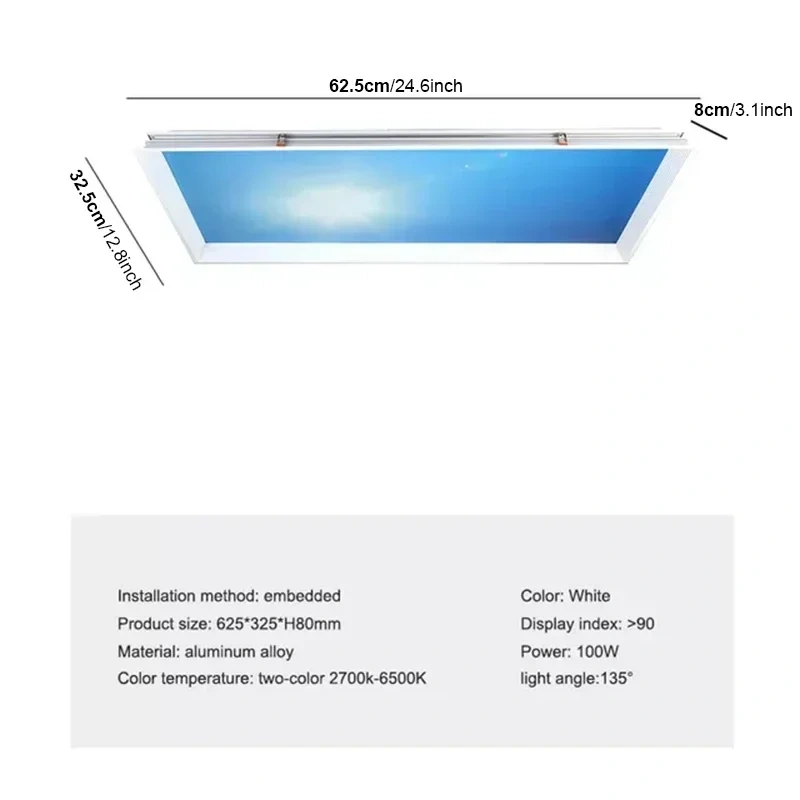 Nordic Blue sky light ceiling lamp for Bathroom Indoor Decor panel Kids room lamp Kitchen Natural Lighting Surface ceiling light