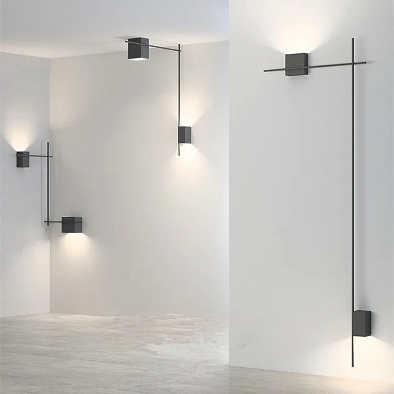 Black square wall lamp for living room wall lighting