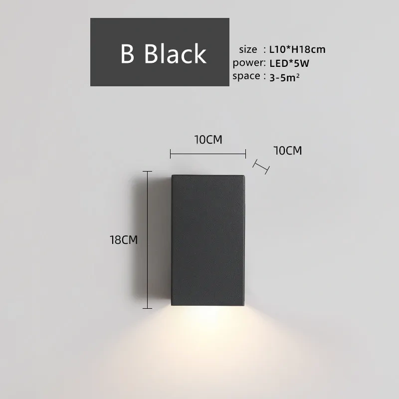Vintage wall lamp Simple Designer Long Strip square lamp Living Room Background Wall Deco Light Hotel Corridor black wall light
