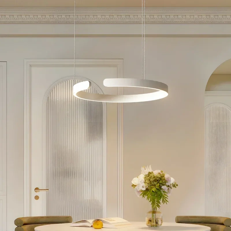 SANDYHA Modern Salon Design Ring Ceiling Chandelier Eye Protecting LED Lamp Bedroom Dining Room Study Pendant Lighting Fixture