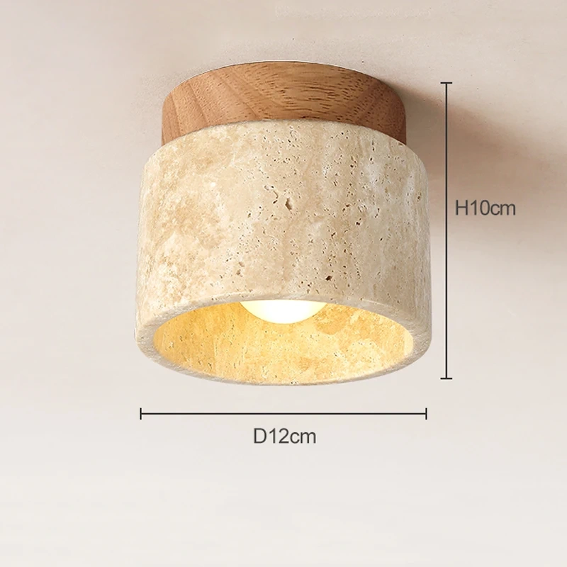 Hot selling Wabi Sabi Yellow Marble Hotel Lobby Corridor Ceiling Light Creative  Restaurant Room Balcony Decorative LED Lamps