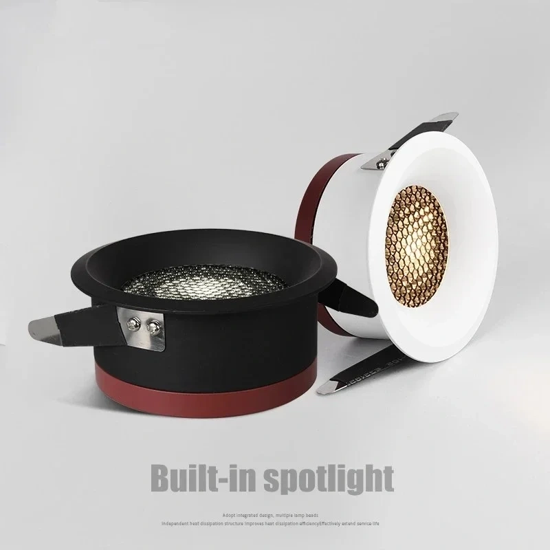 Ultra Thin Recessed Spotlight LED Downlights Dimmable Ceiling Lamp Anti Glare Spot Lights Home Living Room Bedroom Lighting