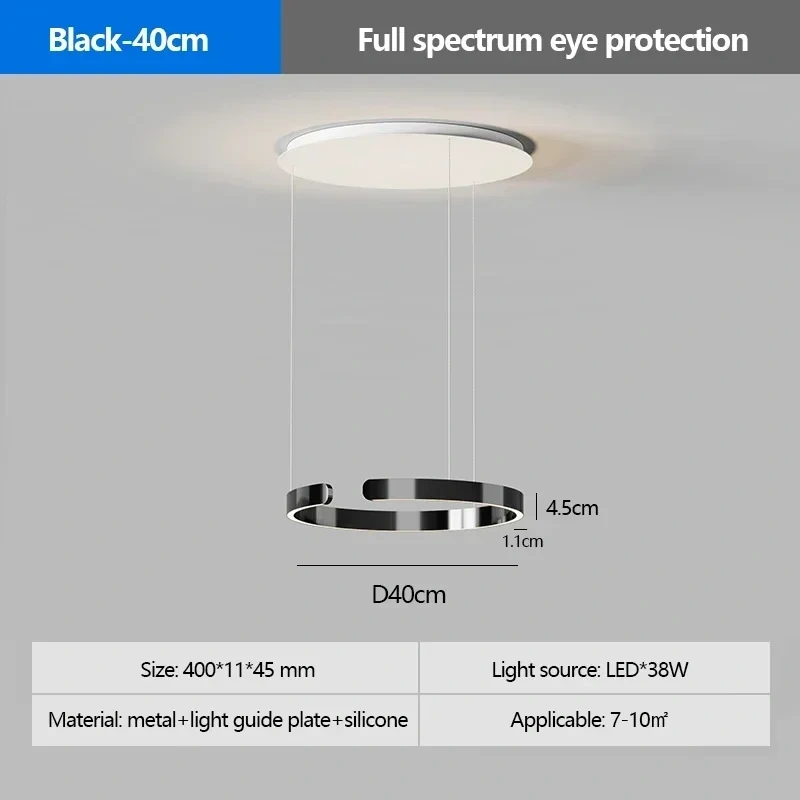SANDYHA Modern Salon Design Ring Ceiling Chandelier Eye Protecting LED Lamp Bedroom Dining Room Study Pendant Lighting Fixture