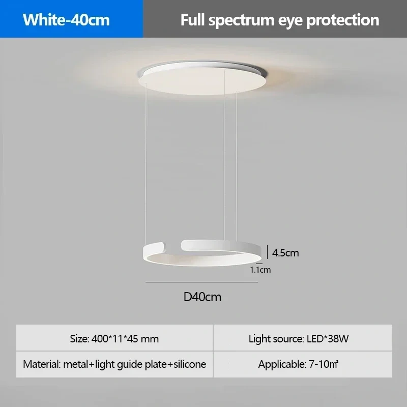 SANDYHA Modern Salon Design Ring Ceiling Chandelier Eye Protecting LED Lamp Bedroom Dining Room Study Pendant Lighting Fixture