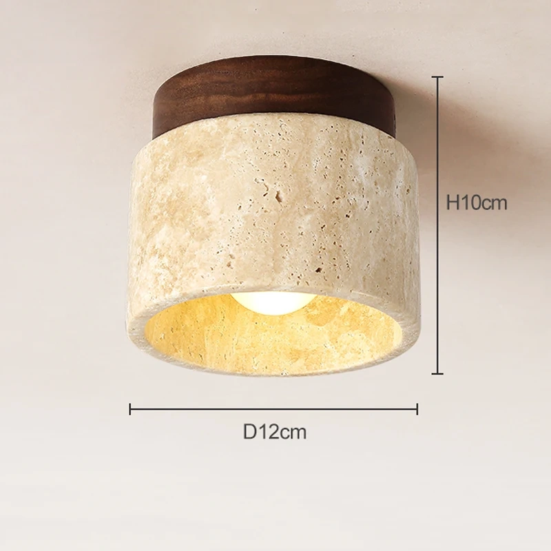 Hot selling Wabi Sabi Yellow Marble Hotel Lobby Corridor Ceiling Light Creative  Restaurant Room Balcony Decorative LED Lamps