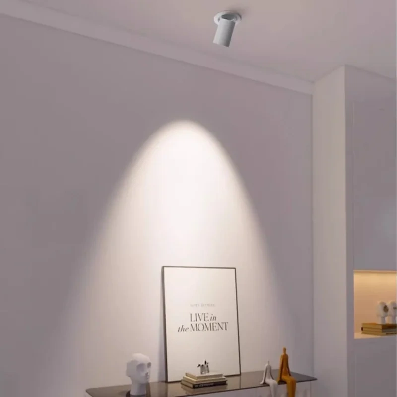 LED telescopic adjustable spotlights DALI dimming 12W DT6/DT8 Recessed 360° rotation AC100-265V  For store supermarket lighting