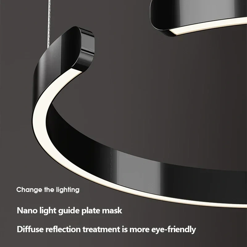 SANDYHA Modern Salon Design Ring Ceiling Chandelier Eye Protecting LED Lamp Bedroom Dining Room Study Pendant Lighting Fixture