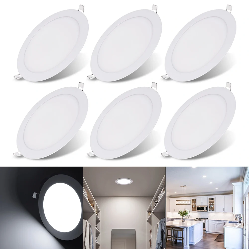 4W 12W 18W Round Downlight Living Room Recessed Ceiling Lamp AC85-265V LED Down Light Spotlight LED Ceiling Lights Cool White