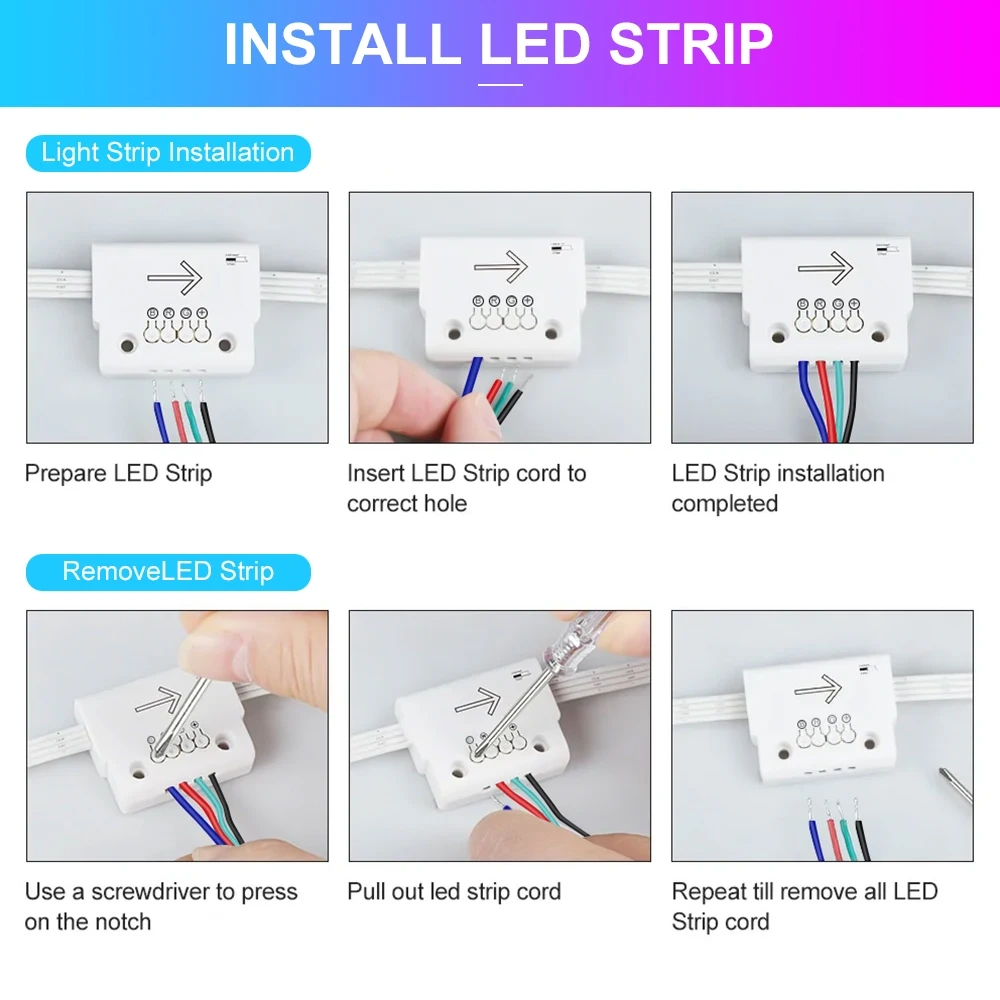 Body Motion Sensor RGB Stair Light Smart Controller Colorful House Stair Lighting Daylight PIR Sensor Easy Install Step Dimmer