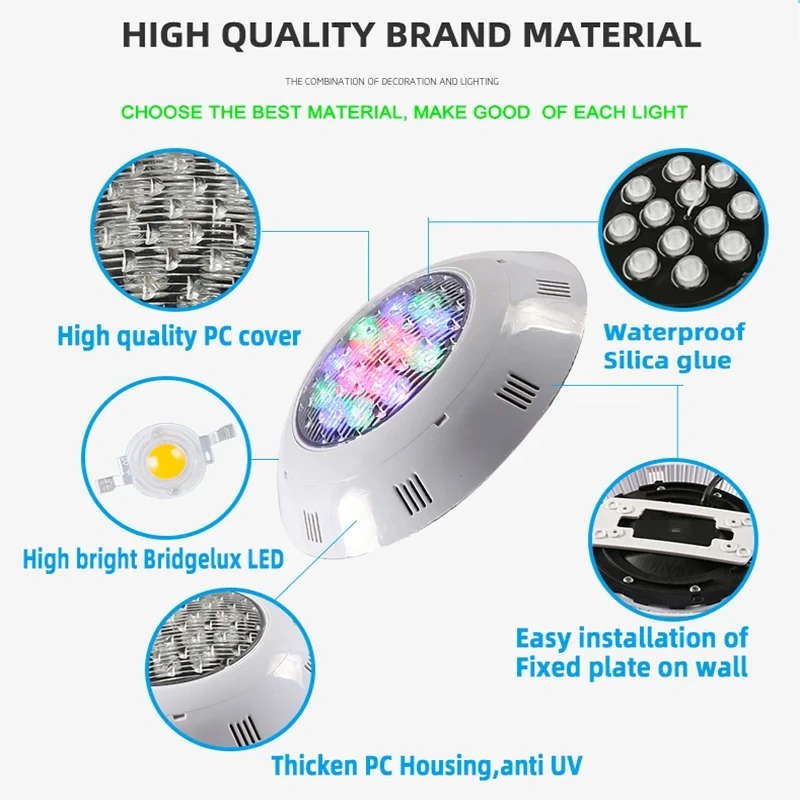 18/24/36/45W Swimming Pool Light with Remote Controller RGB Multi Color Outdoor LED Underwater AC12V IP68 Waterproof Lamp