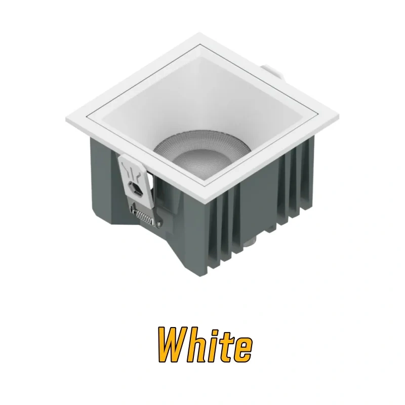 Recessed square Anti-glare COB spotlights IP65 waterproof 40W LED Downlights AC85-265V Suitable for bathroom, kitchen, balcony