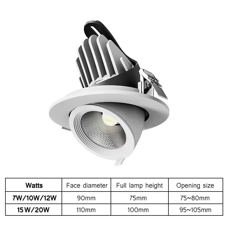 Dimmable LED Downlight 110V/220V Spot lights led 5W 7W 9W 12W 15W Recessed LED Ceiling Downlight Light Natural /Warm white Lamp