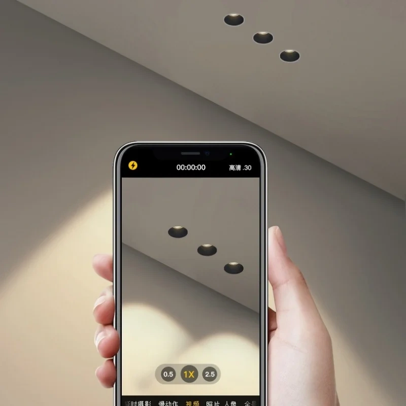 Mini spotlights xpe Anti-glare LED downlights Recessed Dimmable 7W Plating AC85-265V Suitable for, wine cabinet, display cabinet