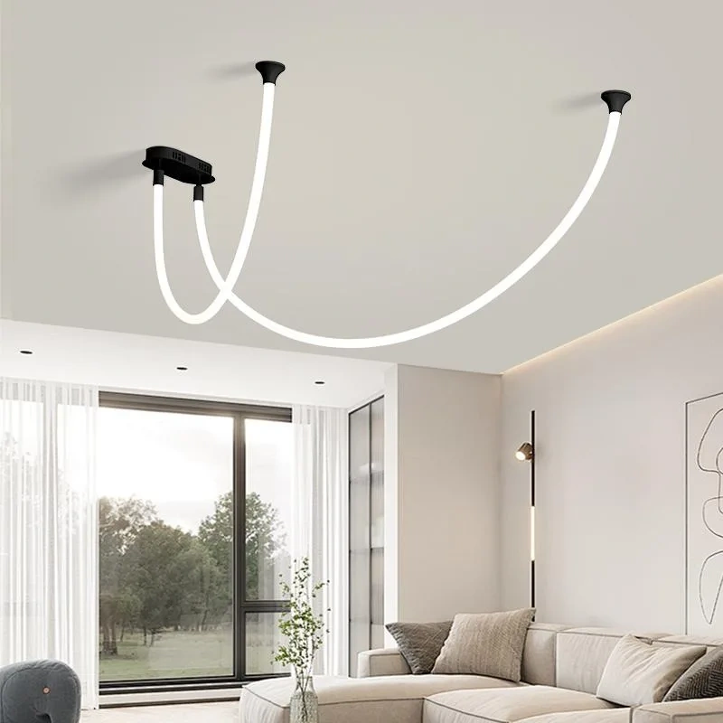 Italian minimalist curved line pendant light high-rise duplex apartment hall light modern minimalist living room light