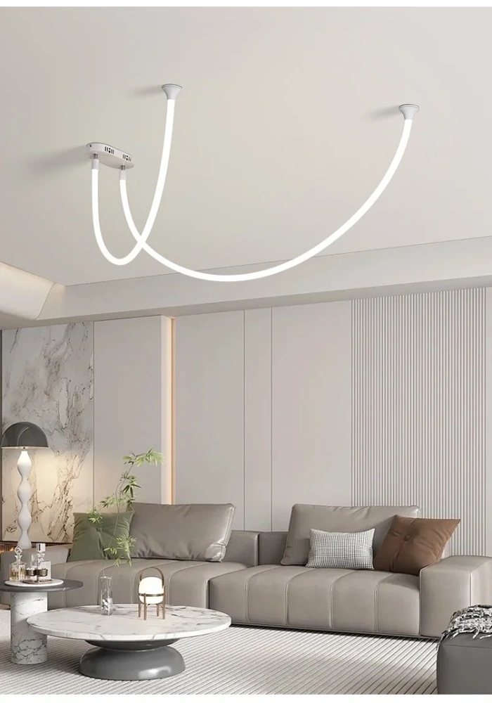 Italian minimalist curved line pendant light high-rise duplex apartment hall light modern minimalist living room light