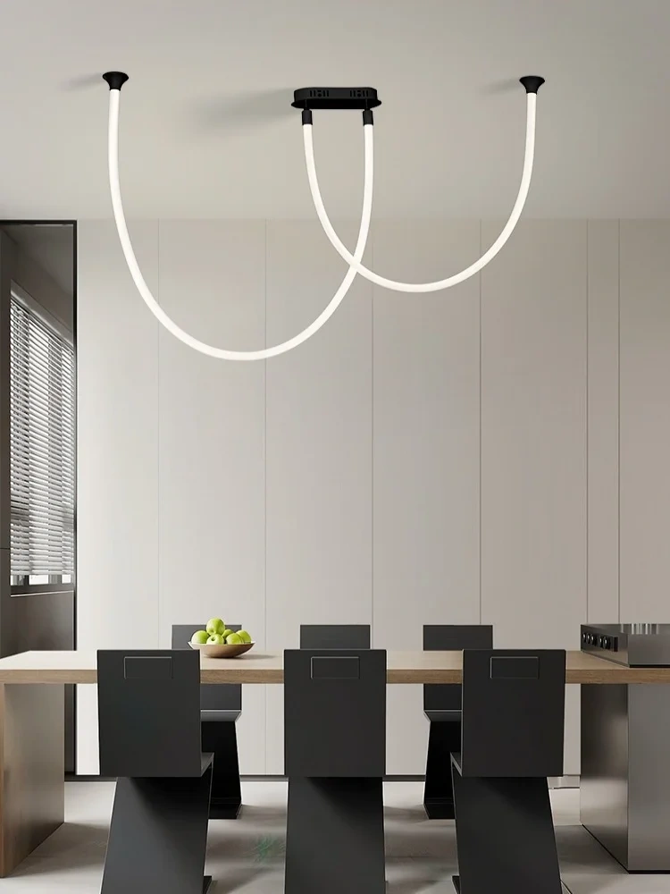 Italian minimalist curved line pendant light high-rise duplex apartment hall light modern minimalist living room light