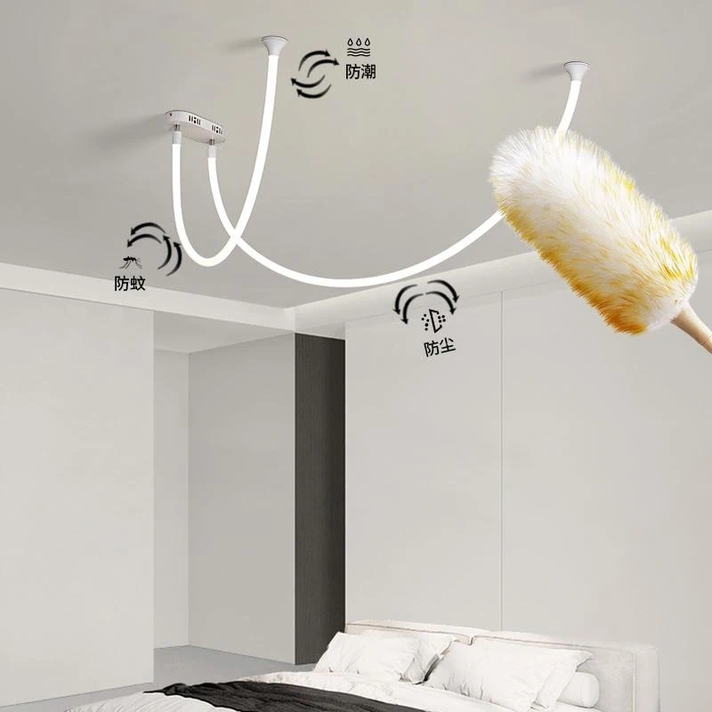 Italian minimalist curved line pendant light high-rise duplex apartment hall light modern minimalist living room light