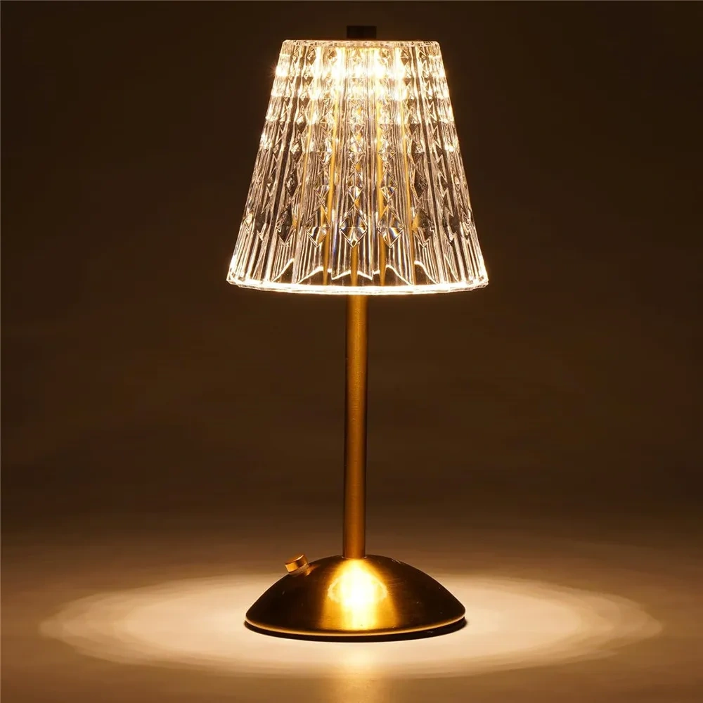 LED Table Lamp Touch Sensor Dimmable Desktop Night Light Rechargeable Wireless Reading Lamp for Hotel Bar Bedroom Decor Light