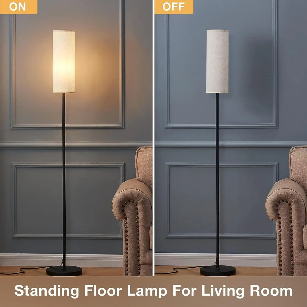 Floor Lamp for Living Room Modern Standing Lamps with Lampshade Lamp with Foot Switch for Living Room Bedroom Kids Room Office