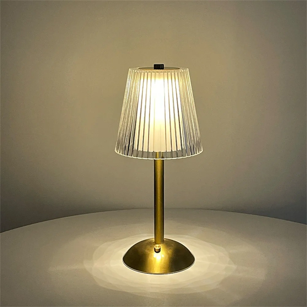 LED Table Lamp Touch Sensor Dimmable Desktop Night Light Rechargeable Wireless Reading Lamp for Hotel Bar Bedroom Decor Light