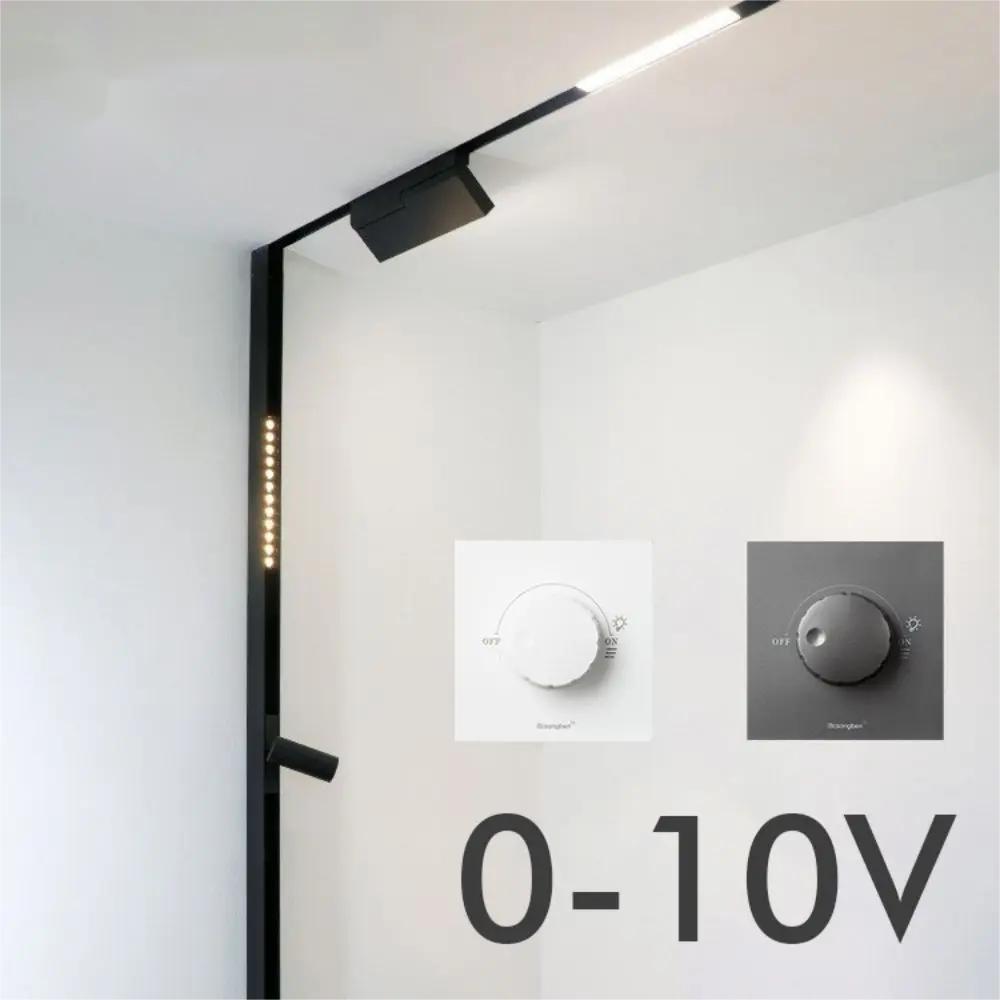 0-10V DALI DC48V Knob Switch LED Magnetic Track Light Modern Embedded Flexible Lamp Linear Fixture Spotlight Ceiling Indoor Home