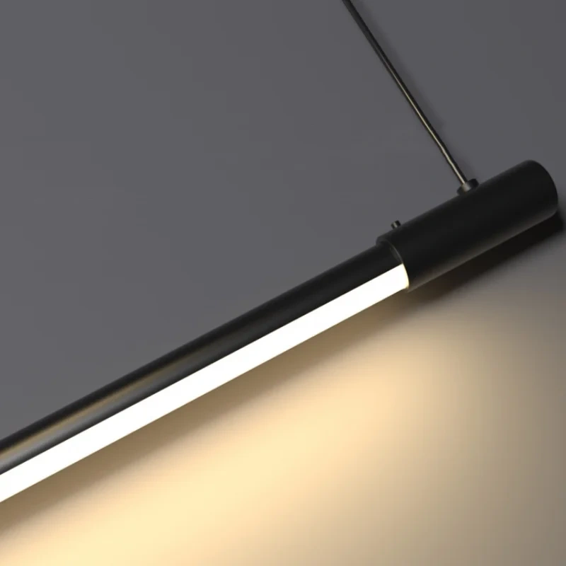 Modern minimalist long aluminum LED pendant light for dining table bar counter living room hanging lamp indoor lighting fixtures