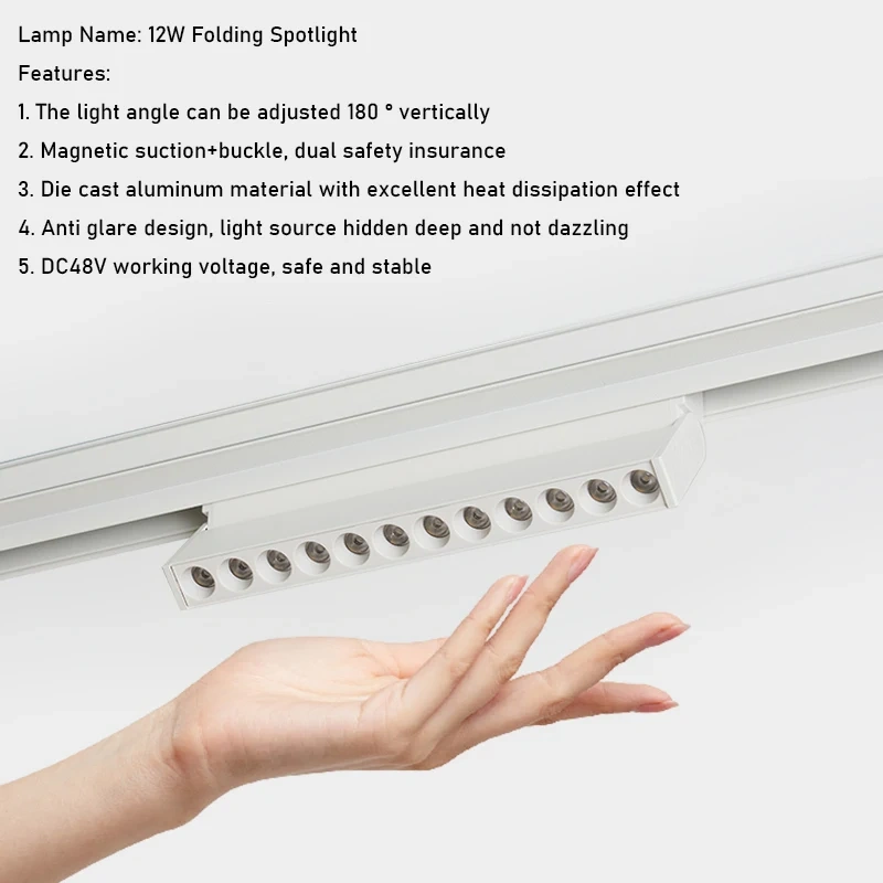 Modern LED Magnetic Track Light System Livingroom White DC48V Recessed Downlight Spotlights Without main Light Lighting Series