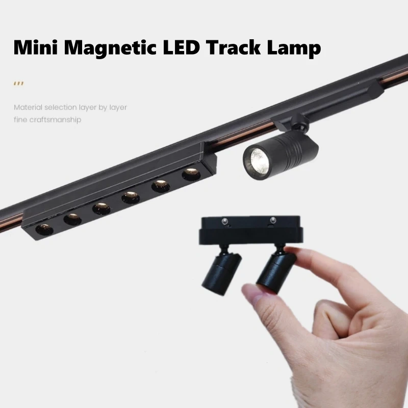 Cabinet Mini Magnetic LED Track Lamp Aluminum DC12V Adjustable Jewelry Display Light Spotlight Museum Showcase Focal Spotlight