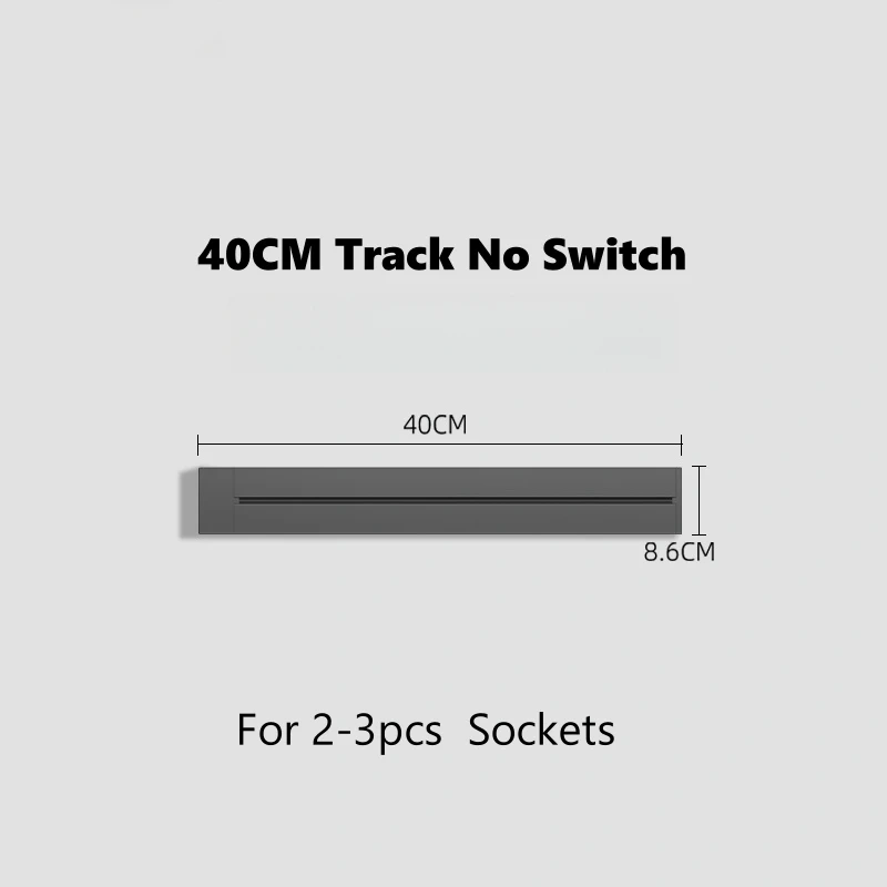 Wall Mounted Track Sockets UK US EU FR USB Type-C Romovable Adapter Plug Office Kitchen Headboard Rail Electrical Power Outlet