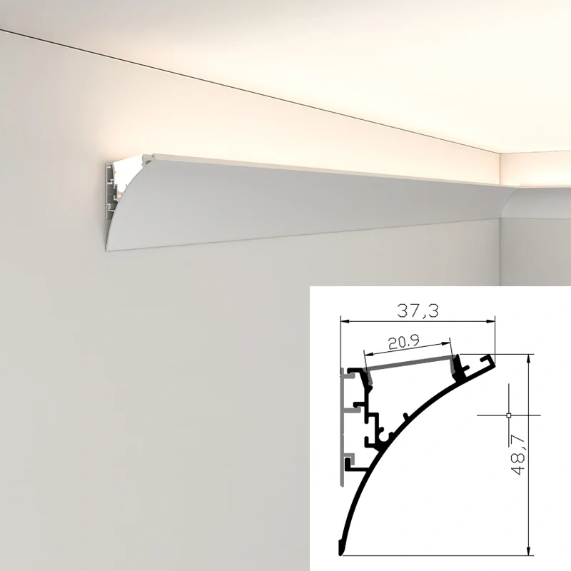 Upward Light Led Aluminum Profile Gypsum Indoor Wall Washing Linear Lamp For Bedroom Bedside Ceiling Decor Reflector Profile