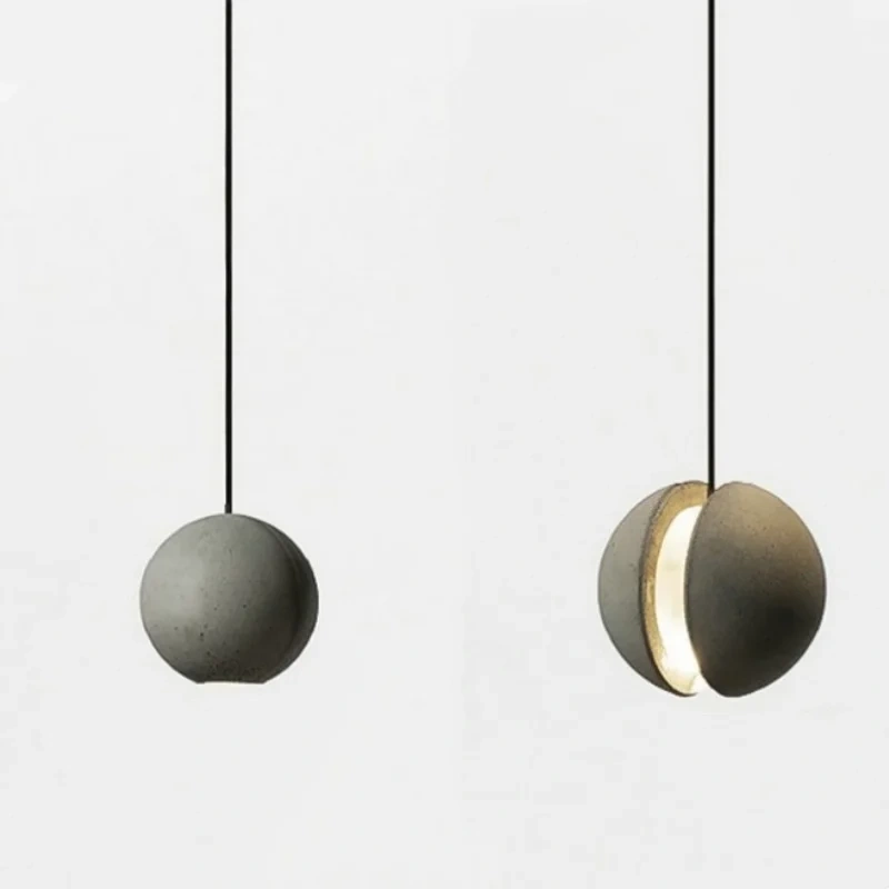 Minimalist cement chandelier modern planet moon pendant lights for bedroom bedside dining room bar counter coffee shop lighting