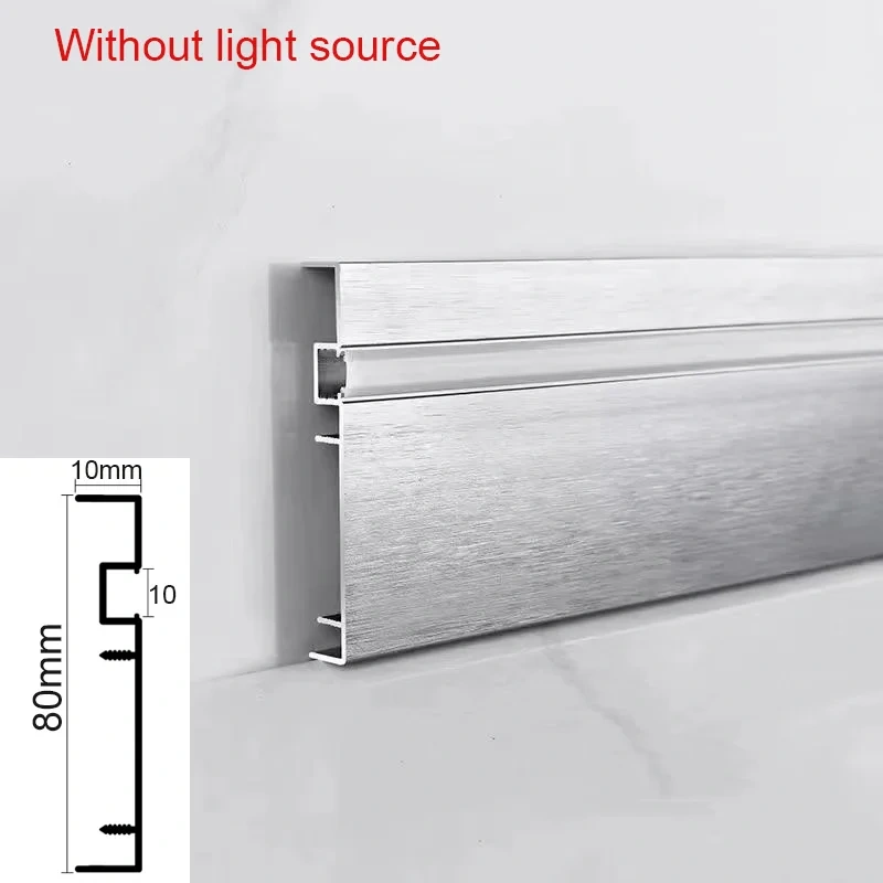 50mm 80mm LED Skirting Line Aluminium Profile Baseboard Hard Bar Light Suface Mounted Wall Skirting Channel Linear Lamp