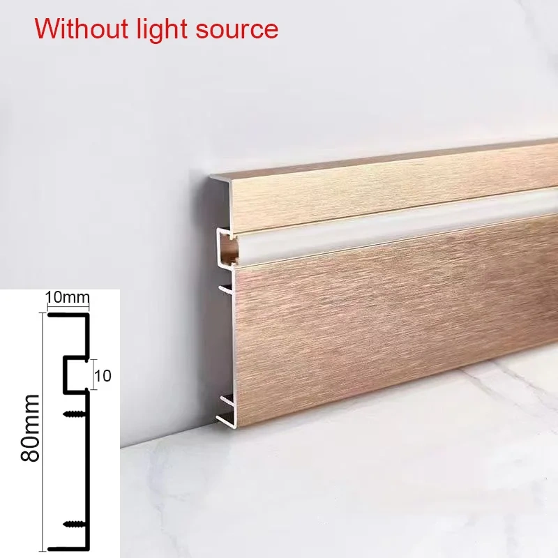 50mm 80mm LED Skirting Line Aluminium Profile Baseboard Hard Bar Light Suface Mounted Wall Skirting Channel Linear Lamp