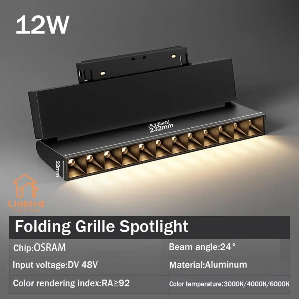 0-10V DALI DC48V Knob Switch LED Magnetic Track Light Modern Embedded Flexible Lamp Linear Fixture Spotlight Ceiling Indoor Home