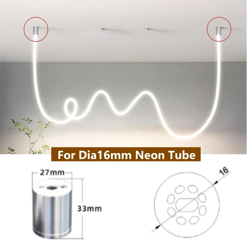360 Degree Glowing LED Neon Tube Base Round Flexible Silicone Strip Light Accessories Chandelier DIY Soft Tape Ceiling Base