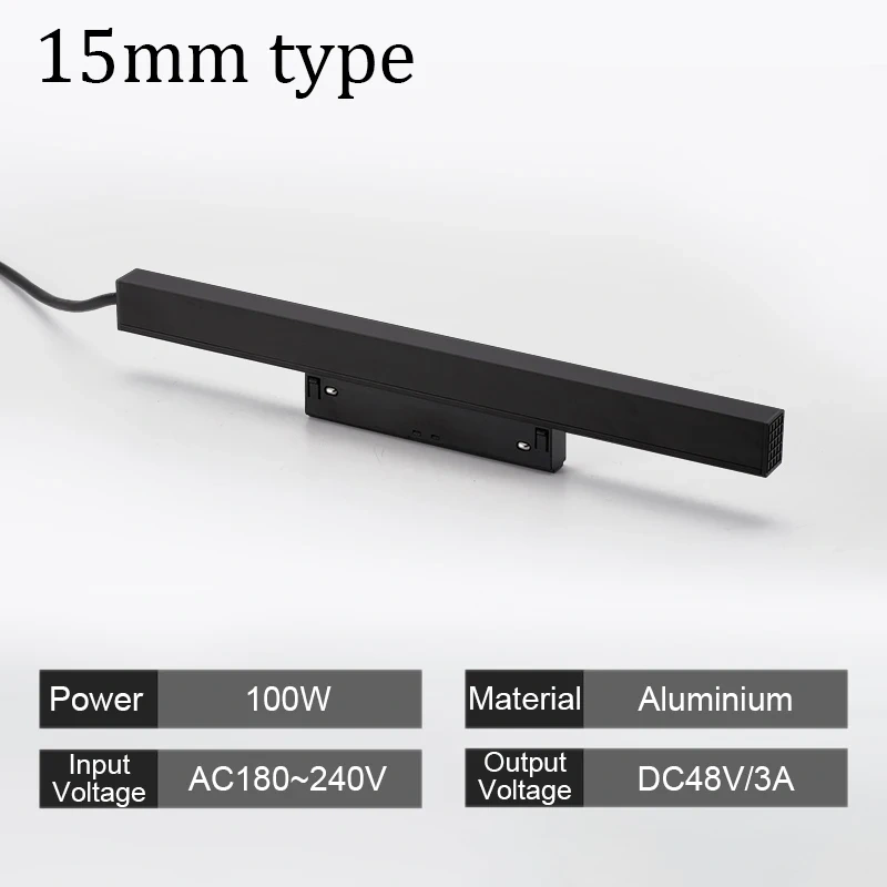 15mm Width LED Magnetic Track Light Grille Flood Lamp Modern Embedded Flexible Linear Fixture LED Spotlight DC48V Ceiling Indoor